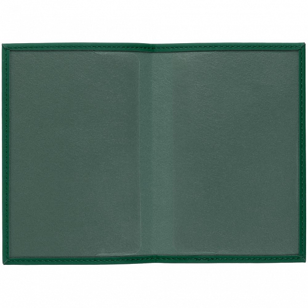 Обложка для паспорта Shall, зеленая с логотипом  заказать по выгодной цене в кибермаркете AvroraStore