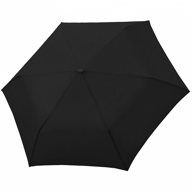 Зонт складной Carbonsteel Slim, черный с логотипом  заказать по выгодной цене в кибермаркете AvroraStore