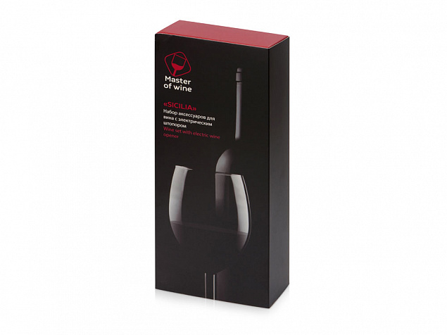 Набор аксессуаров для вина с электрическим штопором «Sicilia» с логотипом  заказать по выгодной цене в кибермаркете AvroraStore