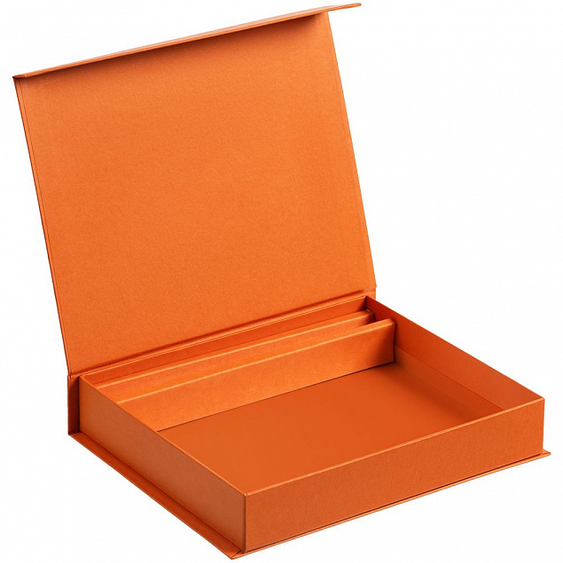 Коробка Duo под ежедневник и ручку, оранжевая с логотипом  заказать по выгодной цене в кибермаркете AvroraStore