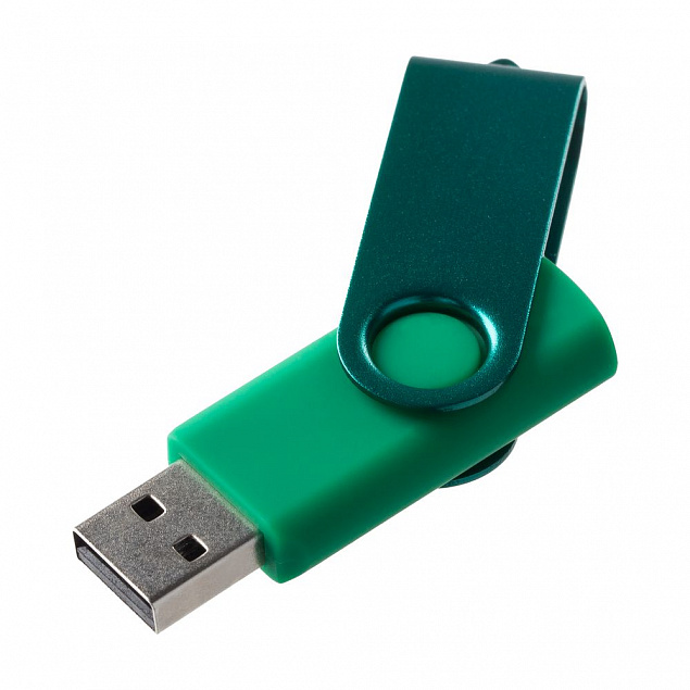 Флешка Twist Color, зеленая, 16 Гб с логотипом  заказать по выгодной цене в кибермаркете AvroraStore