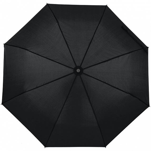 Зонт складной Monsoon, черный с логотипом  заказать по выгодной цене в кибермаркете AvroraStore