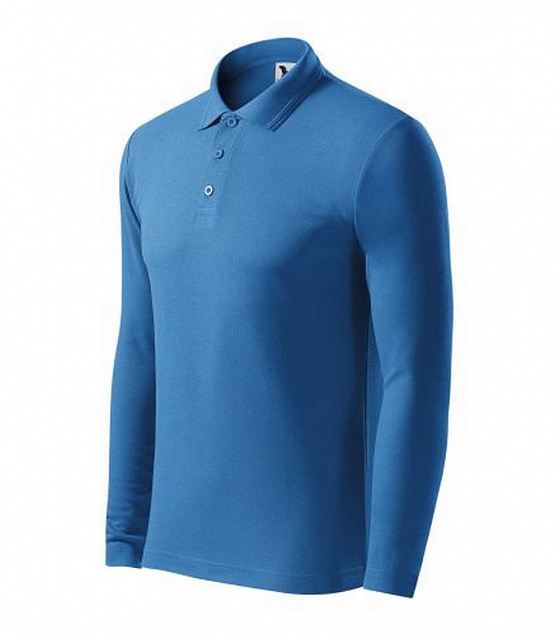 Мужская рубашка-поло Pique Polo Ls с логотипом  заказать по выгодной цене в кибермаркете AvroraStore