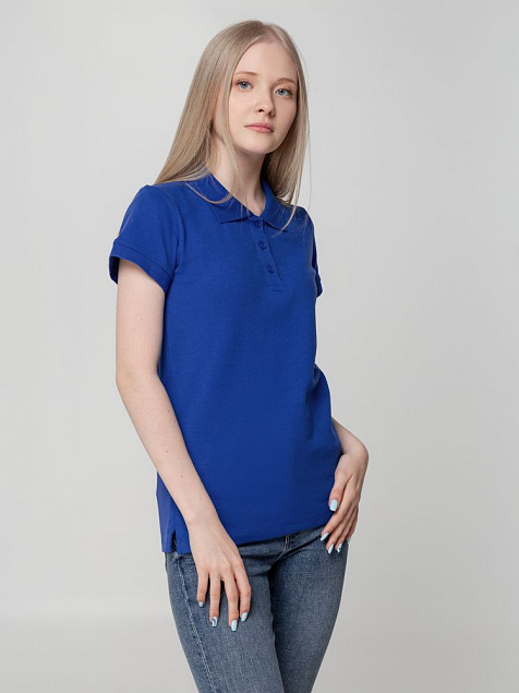 Рубашка поло женская Virma Lady, ярко-синяя с логотипом  заказать по выгодной цене в кибермаркете AvroraStore
