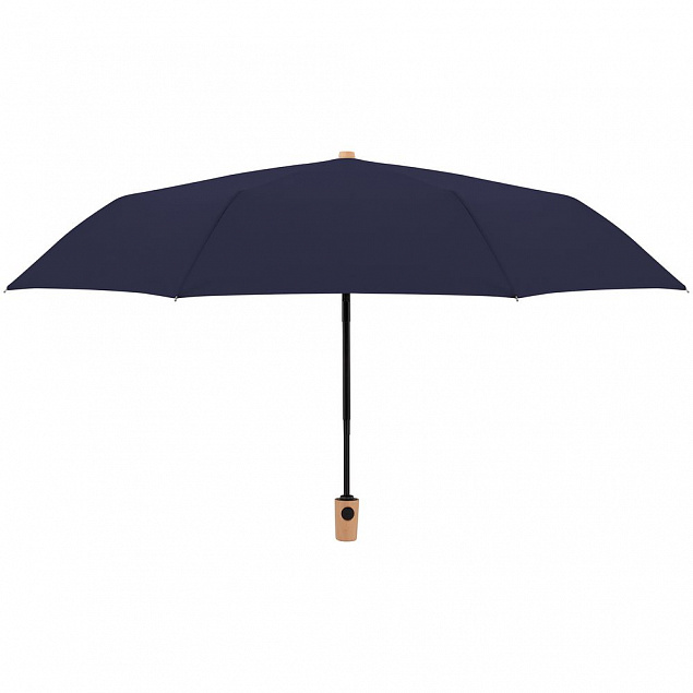 Зонт складной Nature Magic, синий с логотипом  заказать по выгодной цене в кибермаркете AvroraStore