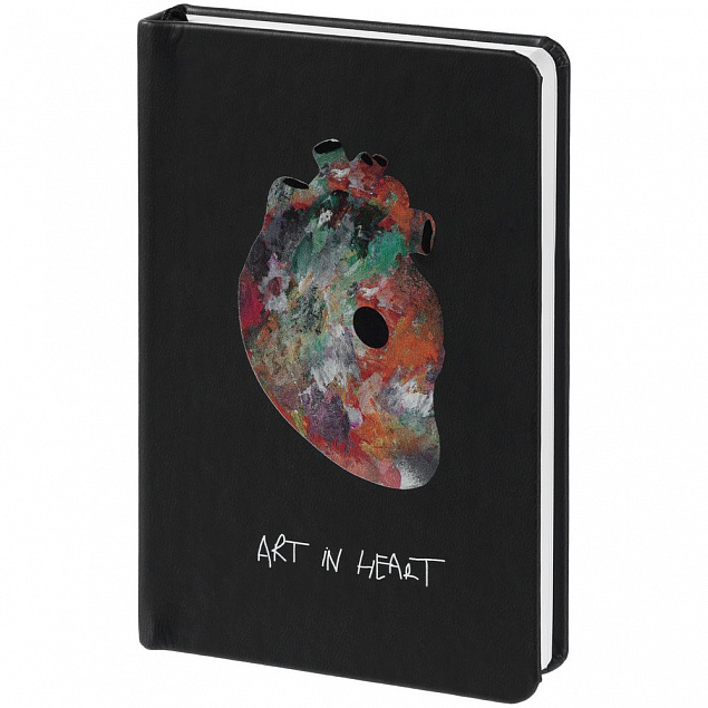 Блокнот Art In Heart, черный с логотипом  заказать по выгодной цене в кибермаркете AvroraStore