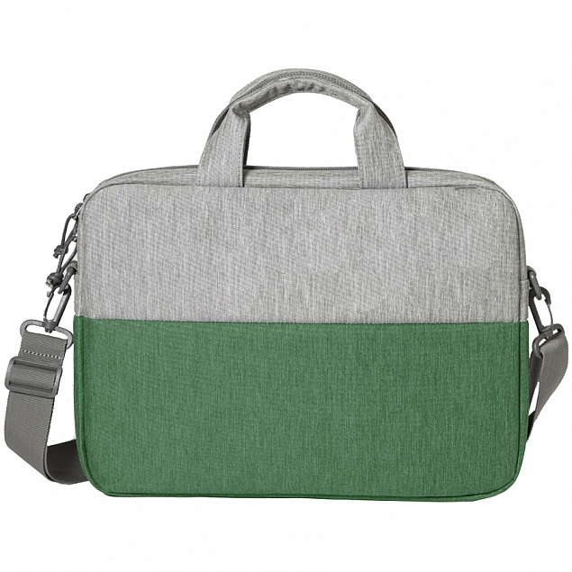 Конференц-сумка BEAM NOTE, серый/зеленый, 39х30х6.5 см, ткань верха:100% полиамид, под-д:100%полиэст с логотипом  заказать по выгодной цене в кибермаркете AvroraStore