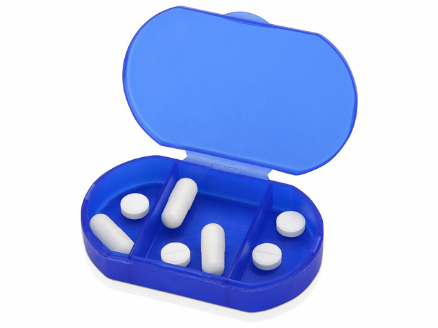 Футляр для таблеток и витаминов Личный фармацевт, синий с логотипом  заказать по выгодной цене в кибермаркете AvroraStore