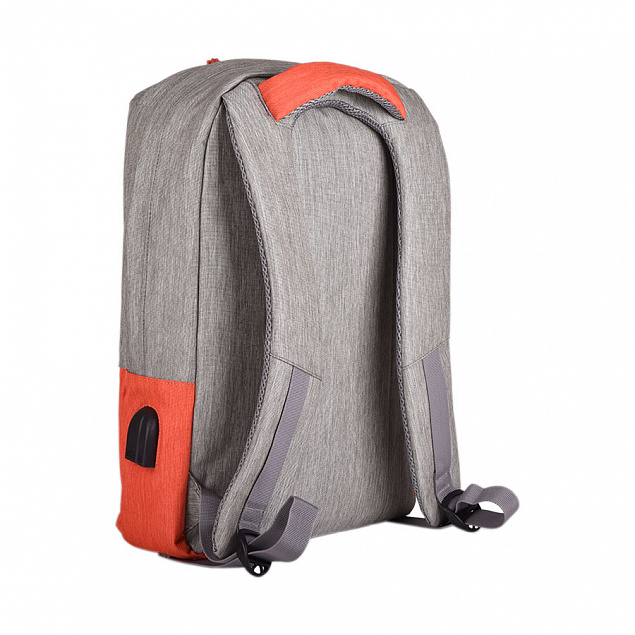 Рюкзак "Beam", серый/синий, 44х30х10 см, полиамид с логотипом  заказать по выгодной цене в кибермаркете AvroraStore