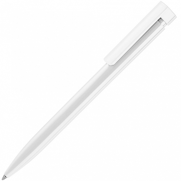 Ручка шариковая Liberty Polished, белая с логотипом  заказать по выгодной цене в кибермаркете AvroraStore
