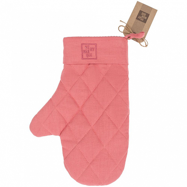 Прихватка-рукавица Feast Mist, розовая с логотипом  заказать по выгодной цене в кибермаркете AvroraStore