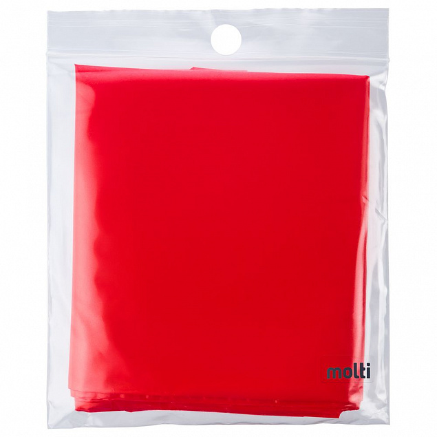 Дождевик-плащ CloudTime, красный с логотипом  заказать по выгодной цене в кибермаркете AvroraStore