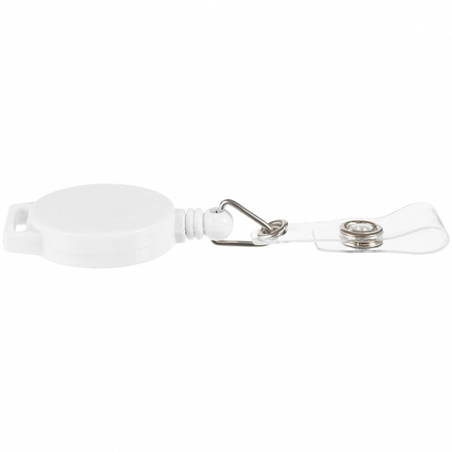 Ретрактор Attach с ушком для ленты, белый с логотипом  заказать по выгодной цене в кибермаркете AvroraStore