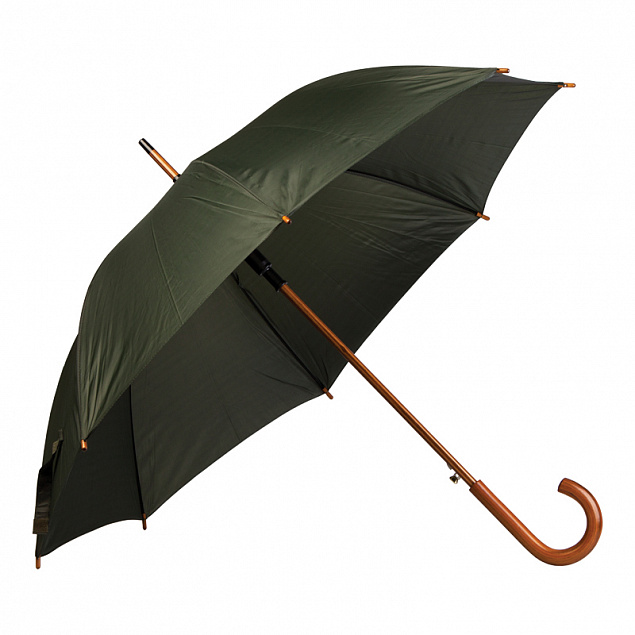 Зонт-трость с деревянной ручкой "Денди" с логотипом  заказать по выгодной цене в кибермаркете AvroraStore