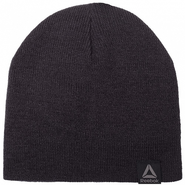 Шапка Active Foundation Knitted Beanie, черная с логотипом  заказать по выгодной цене в кибермаркете AvroraStore