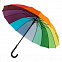 Зонт-трость  "Радуга", пластиковая ручка, полуавтомат с логотипом  заказать по выгодной цене в кибермаркете AvroraStore