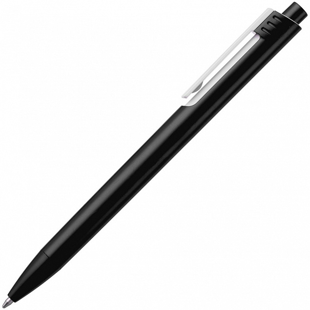 Ручка шариковая Rush, черная с логотипом  заказать по выгодной цене в кибермаркете AvroraStore
