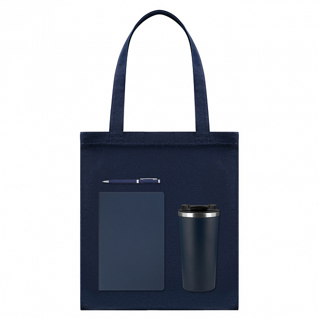 Подарочный набор Medium, черный (шоппер, ежедневник, ручка, термобутылка) с логотипом  заказать по выгодной цене в кибермаркете AvroraStore