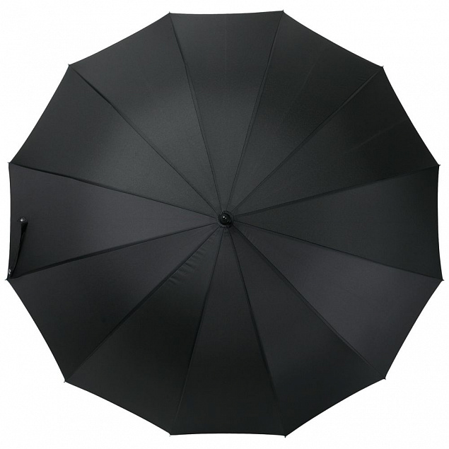 Зонт-трость Lui, черный с логотипом  заказать по выгодной цене в кибермаркете AvroraStore