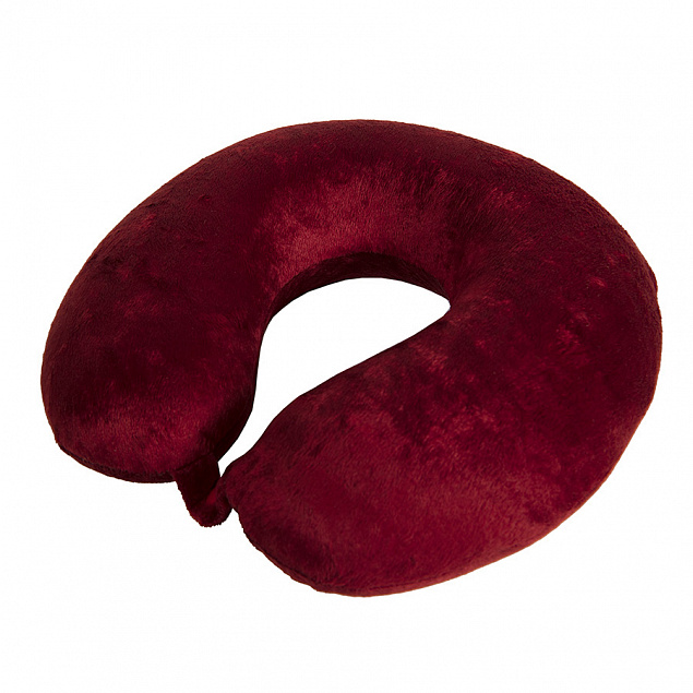 Подушка дорожная  "SOFT"; memory foam, микрофибра, красный с логотипом  заказать по выгодной цене в кибермаркете AvroraStore