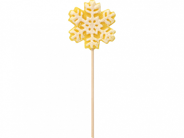 Карамель леденцовая на сахаре 3Д Снежинка, 40г, желтая с логотипом  заказать по выгодной цене в кибермаркете AvroraStore
