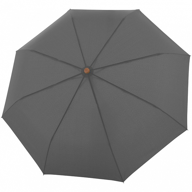 Зонт складной Nature Mini, серый с логотипом  заказать по выгодной цене в кибермаркете AvroraStore