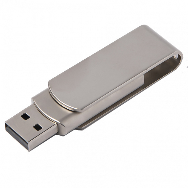 USB flash-карта SWING METAL (16Гб), серебристая, 5,3х1,7х0,9 см, металл с логотипом  заказать по выгодной цене в кибермаркете AvroraStore