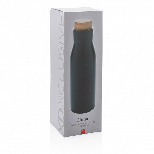 Герметичная вакуумная бутылка Clima со стальной крышкой, 500 мл с логотипом  заказать по выгодной цене в кибермаркете AvroraStore