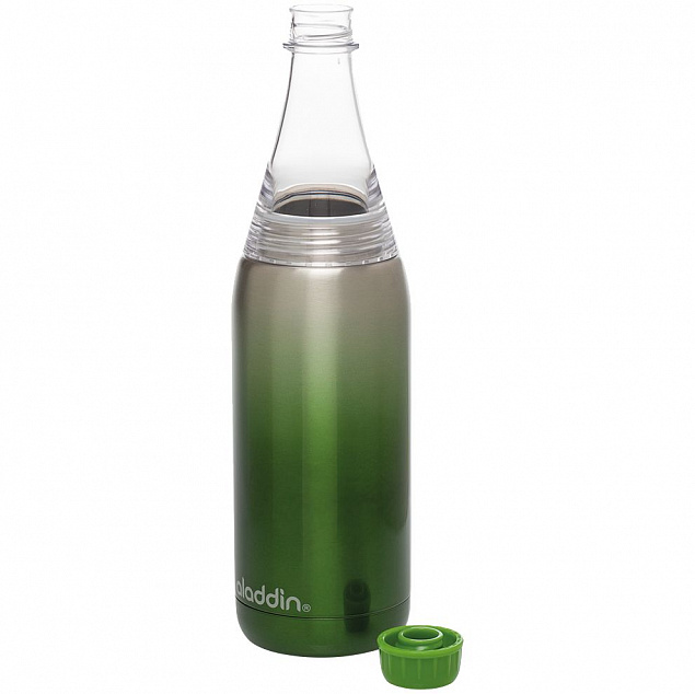 Термобутылка Fresco, зеленая с логотипом  заказать по выгодной цене в кибермаркете AvroraStore
