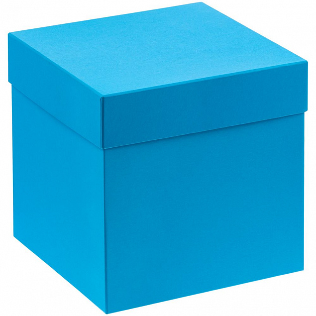 Коробка Cube M, голубая с логотипом  заказать по выгодной цене в кибермаркете AvroraStore