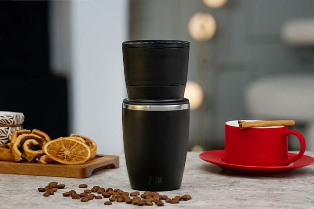 Капельная кофеварка Fanky 3 в 1, черная с логотипом  заказать по выгодной цене в кибермаркете AvroraStore