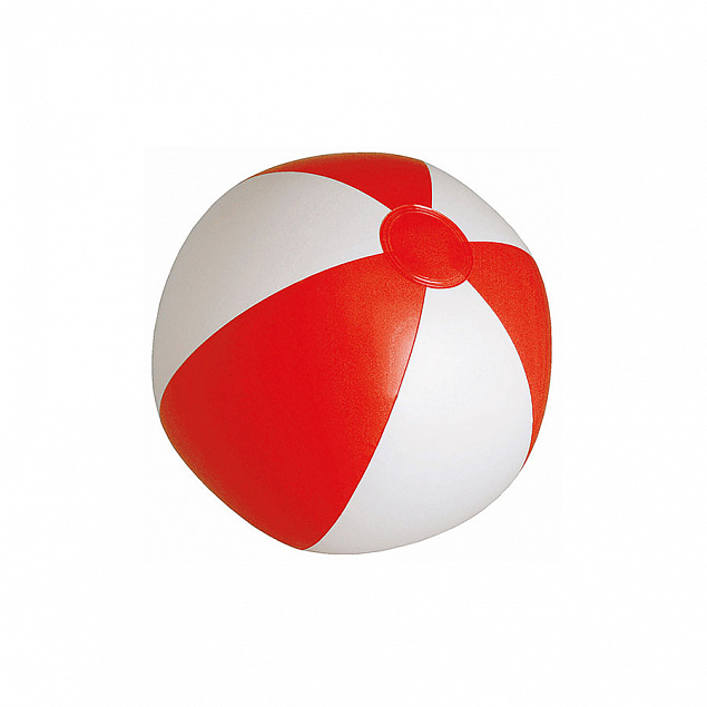 SUNNY Мяч пляжный надувной; бело-красный, 28 см, ПВХ с логотипом  заказать по выгодной цене в кибермаркете AvroraStore