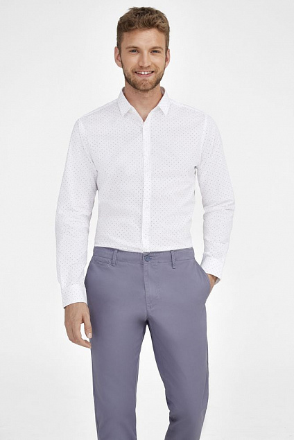 Рубашка мужская BECKER MEN, бордовая с белым с логотипом  заказать по выгодной цене в кибермаркете AvroraStore
