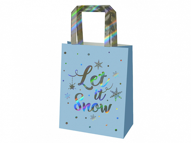 Подарочный пакет «Let it snow!» с логотипом  заказать по выгодной цене в кибермаркете AvroraStore