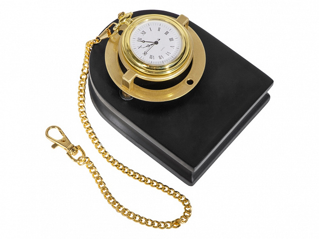 Часы «Магистр» с цепочкой на деревянной подставке с логотипом  заказать по выгодной цене в кибермаркете AvroraStore