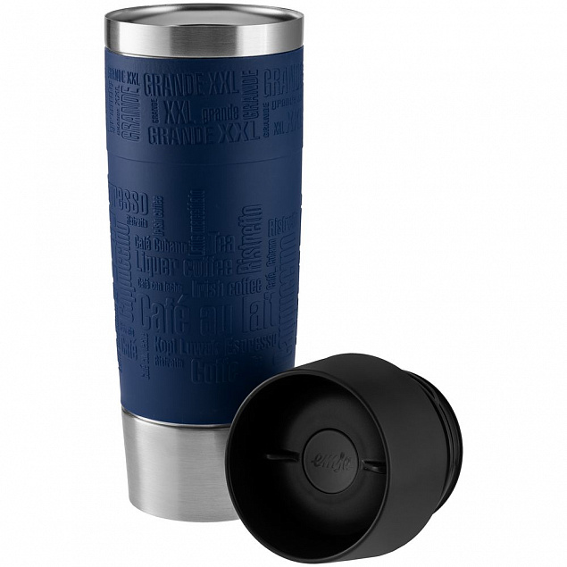 Термостакан Emsa Travel Mug Grande, синий с логотипом  заказать по выгодной цене в кибермаркете AvroraStore