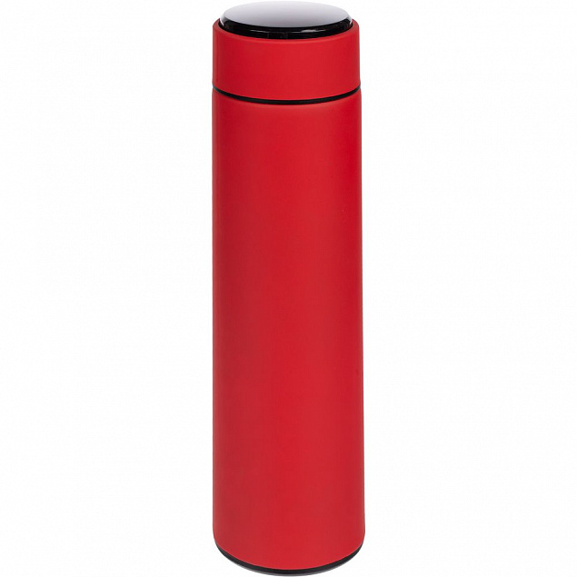 Смарт-бутылка с заменяемой батарейкой Long Therm Soft Touch, красная с логотипом  заказать по выгодной цене в кибермаркете AvroraStore
