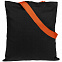 Холщовая сумка BrighTone, черная с оранжевыми ручками с логотипом  заказать по выгодной цене в кибермаркете AvroraStore