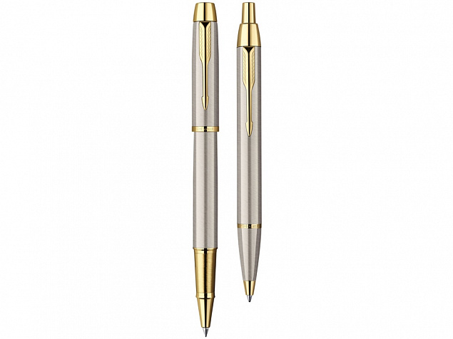 Набор Parker IM Core Brushed Metal GT: ручка шариковая, ручка роллер с логотипом  заказать по выгодной цене в кибермаркете AvroraStore