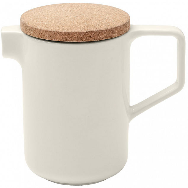 Чайник Riposo, белый с логотипом  заказать по выгодной цене в кибермаркете AvroraStore