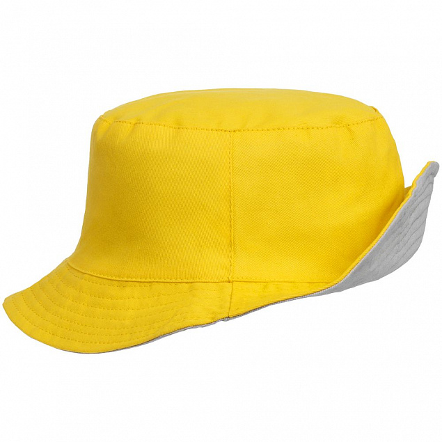Панама Summer двусторонняя, желтая с серым с логотипом  заказать по выгодной цене в кибермаркете AvroraStore