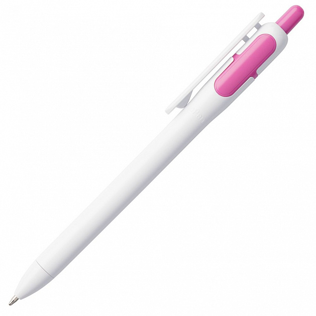 Ручка шариковая Bolide, белая с розовым с логотипом  заказать по выгодной цене в кибермаркете AvroraStore