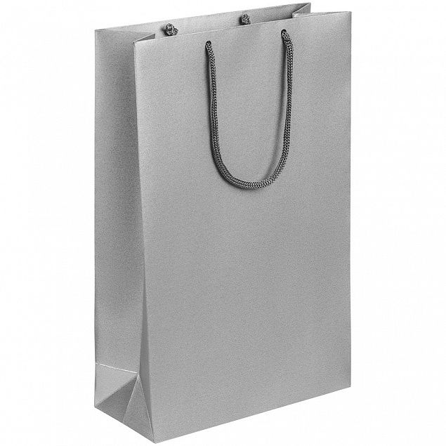 Пакет бумажный «Блеск», средний, серебристый с логотипом  заказать по выгодной цене в кибермаркете AvroraStore