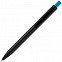 Ручка шариковая Chromatic, черная с голубым с логотипом  заказать по выгодной цене в кибермаркете AvroraStore