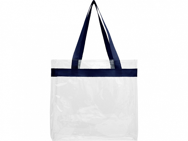 Сумка Hampton, прозрачный/темно-синий с логотипом  заказать по выгодной цене в кибермаркете AvroraStore