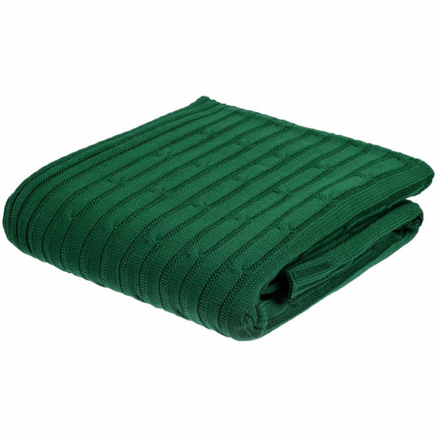 Плед Remit, темно-зеленый с логотипом  заказать по выгодной цене в кибермаркете AvroraStore