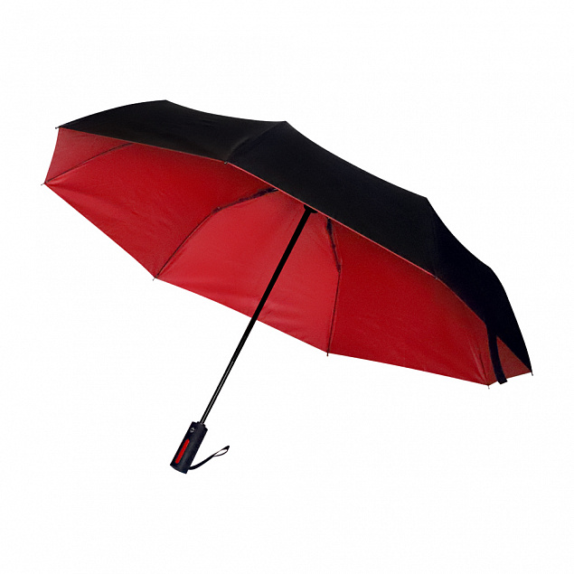 Автоматический противоштормовой складной зонт Sherp - Красный PP с логотипом  заказать по выгодной цене в кибермаркете AvroraStore
