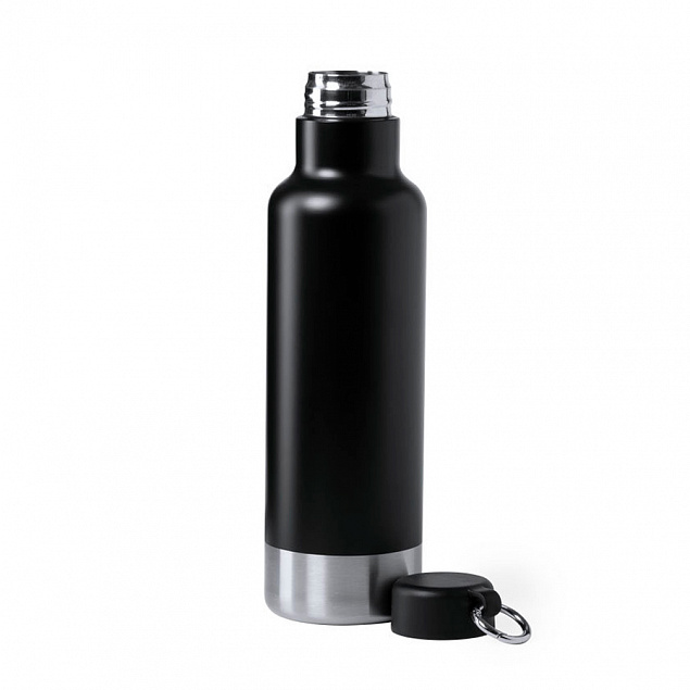 Бутылка для воды PERNAL, чёрный, 750 мл,  нержавеющая сталь с логотипом  заказать по выгодной цене в кибермаркете AvroraStore