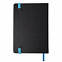Ежедневник недатированный Ray, А5, черный/голубой, кремовый блок, без обреза с логотипом  заказать по выгодной цене в кибермаркете AvroraStore