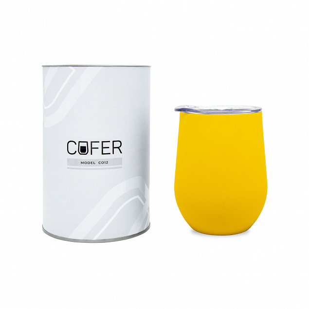 Набор Cofer Tube софт-тач CO12s grey, желтый с логотипом  заказать по выгодной цене в кибермаркете AvroraStore